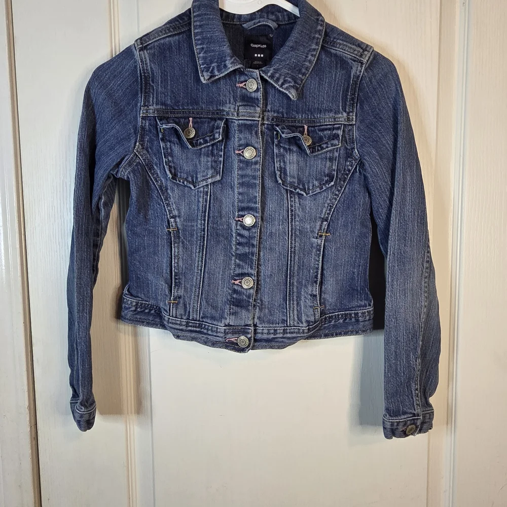 Y2K Gap Kids Jean Jacket Pink Threading-girls LG - Picture 1 of 11